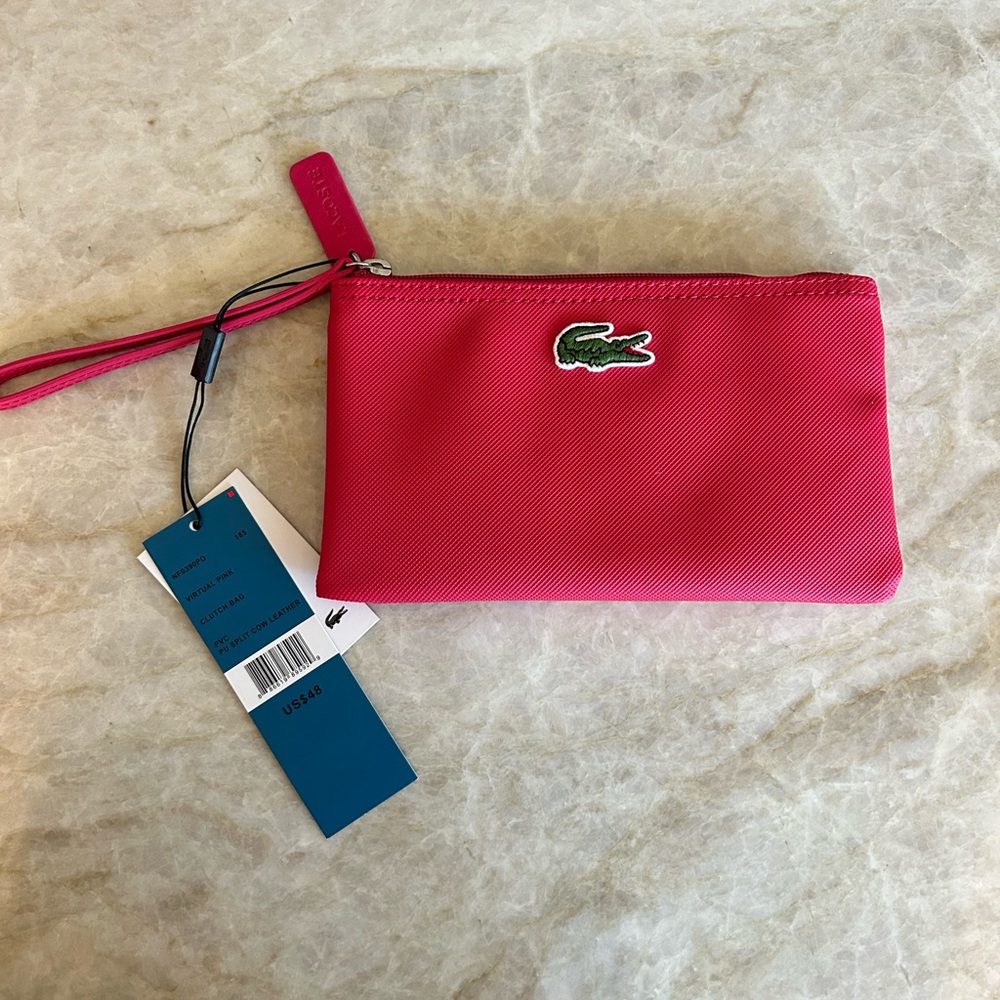 NWT Red Lacoste wristlet with zipper closure! #Lacoste #Redbag #Christmas #Gift